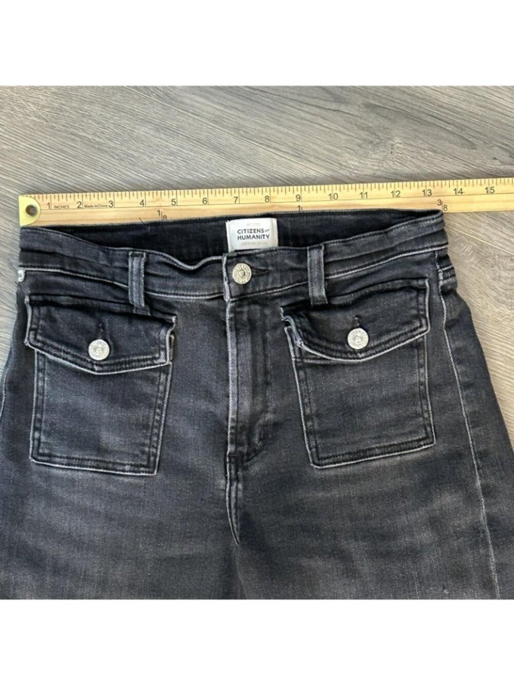 Citizens Of Humanity Jeans Womens 26 Raven Patch Pocket Wide Leg High Rise Denim - Picture 9 of 13